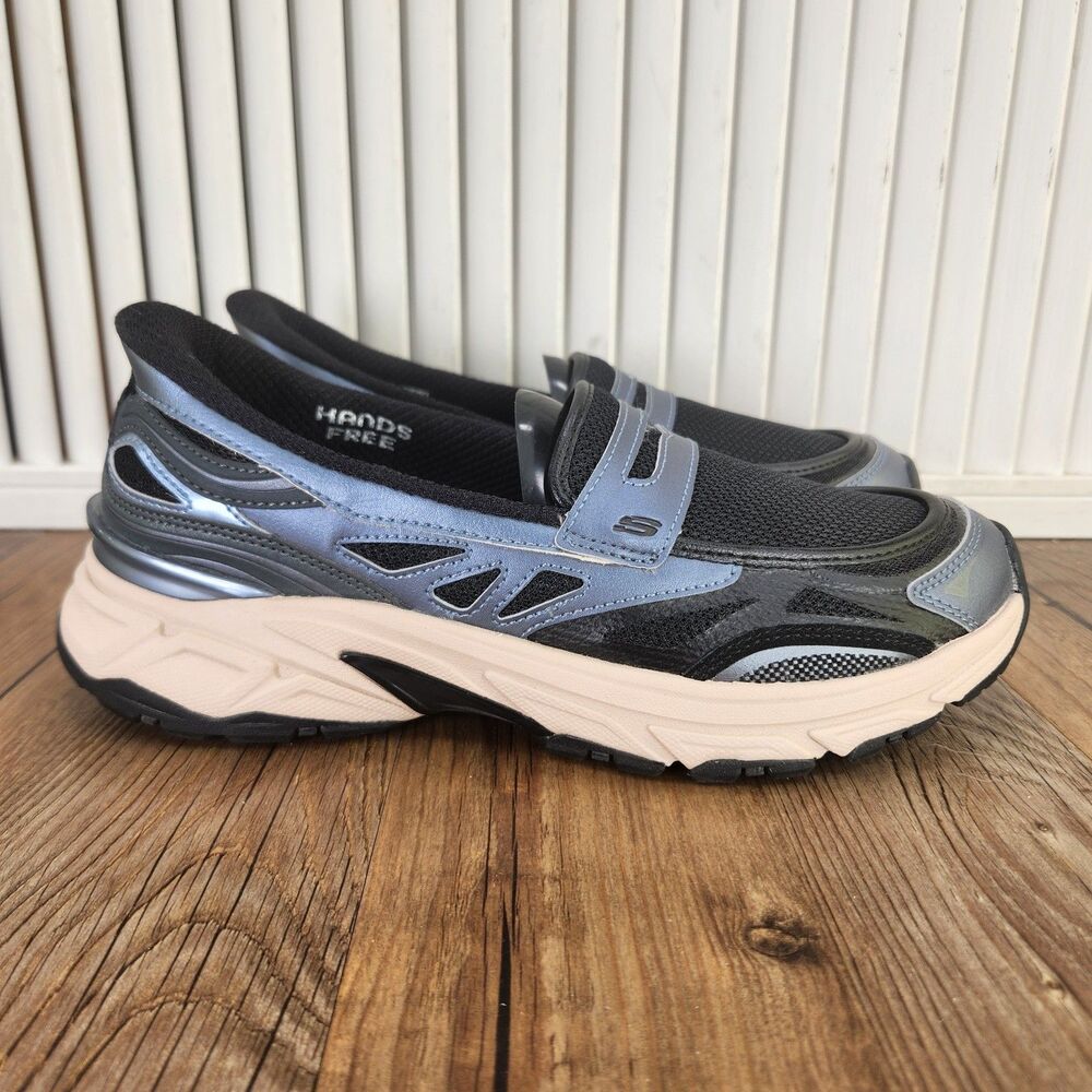 Skechers Slip-Ins Stamina Sport Instant Icon Shoes Women's 7.5 Blue Black 150715